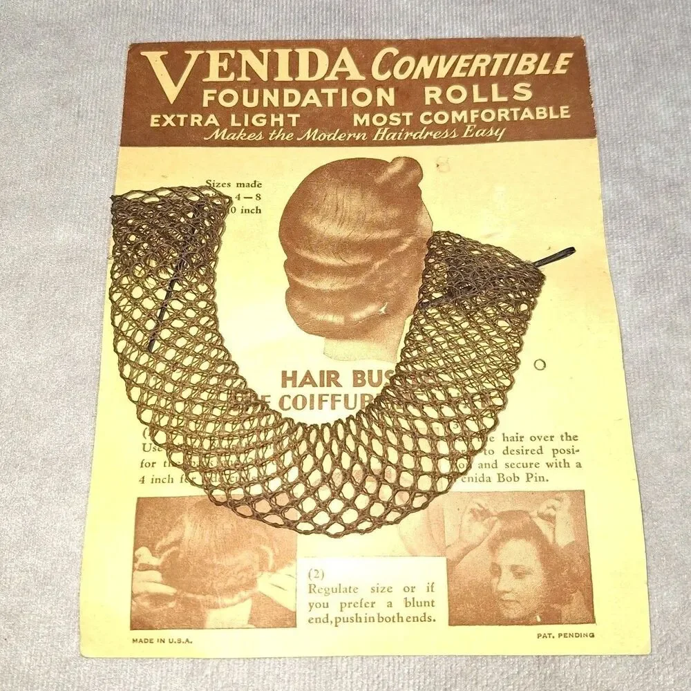 Vintage Venida Convertible Foundation Rolls For Hair Extra LIght